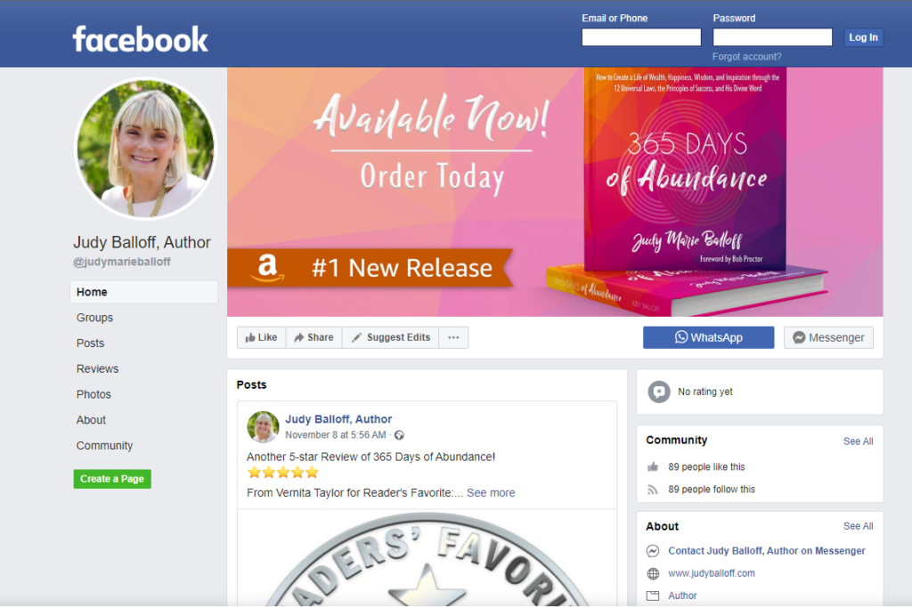 how to build facebook author page